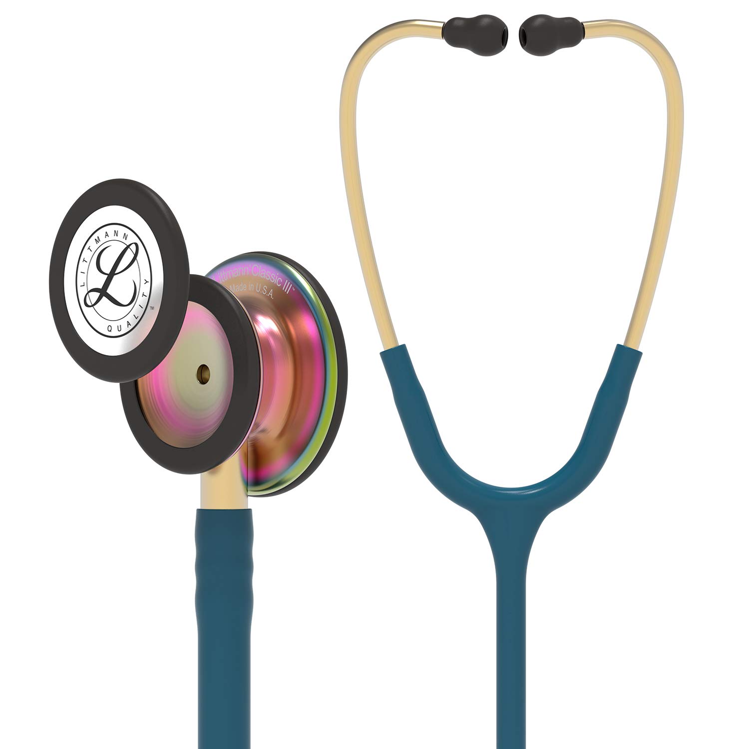3M-Littmann-Classic-III-Monitoring-Stethoscope-Rainbow-Finish-Caribbean-Blue-Tube-5807-slwIe-image