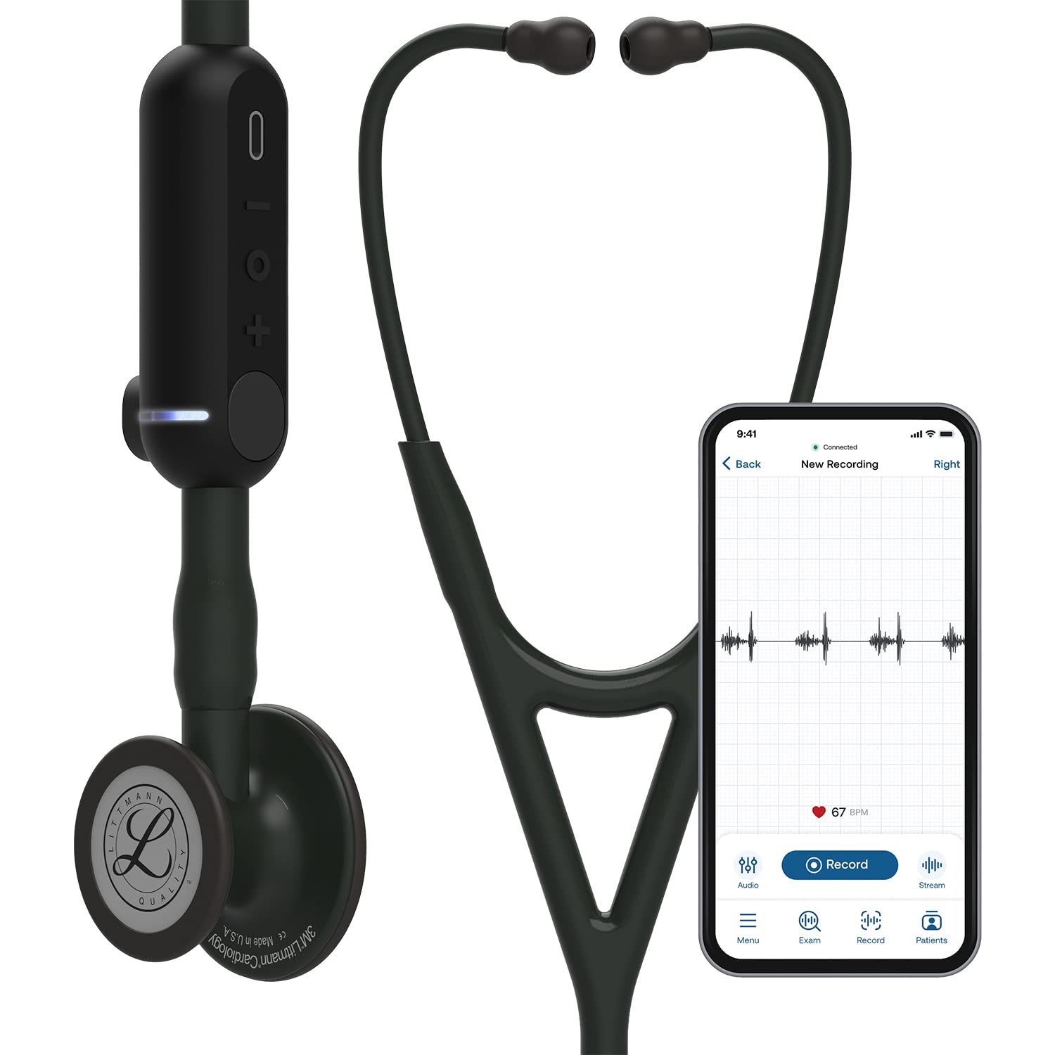 3M-Littmann-CORE-Digital-Stethoscope-Black-Matte-Finish-Black-Tube-8480-fP4WG